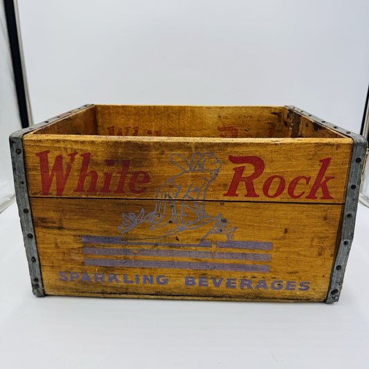 White Rock Sparkling Beverages ORIGINAL WOODEN Crate VINTAGE 1960's Retro Fairy