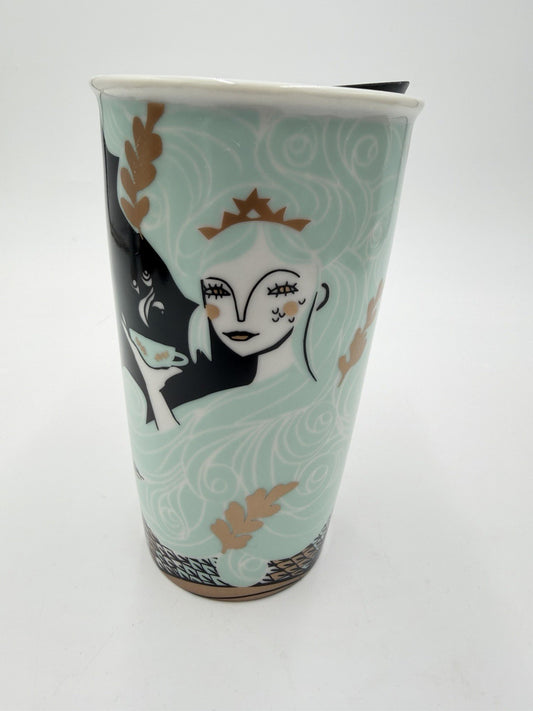Starbucks 2018 Holiday Aqua Siren Mermaid Double Wall Travel Tumbler Mug 12oz