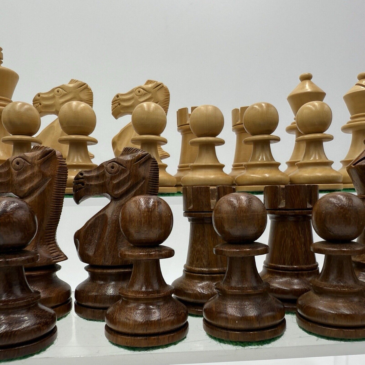 Vintage Wooden Limited Edition Tournament Weighted Chess Set King Height 3.9"