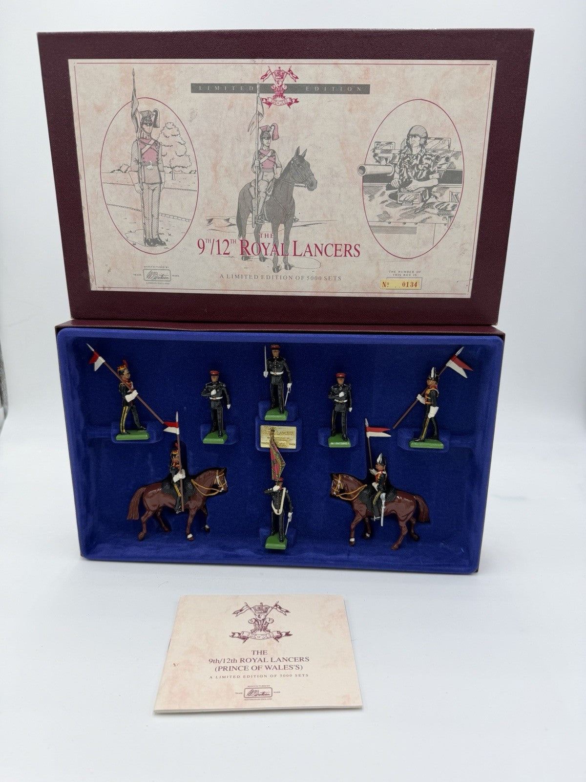 Britains 9th/12th Royal Lancers Metal Toy Soldiers 1985 Limited Edition NIB /COA
