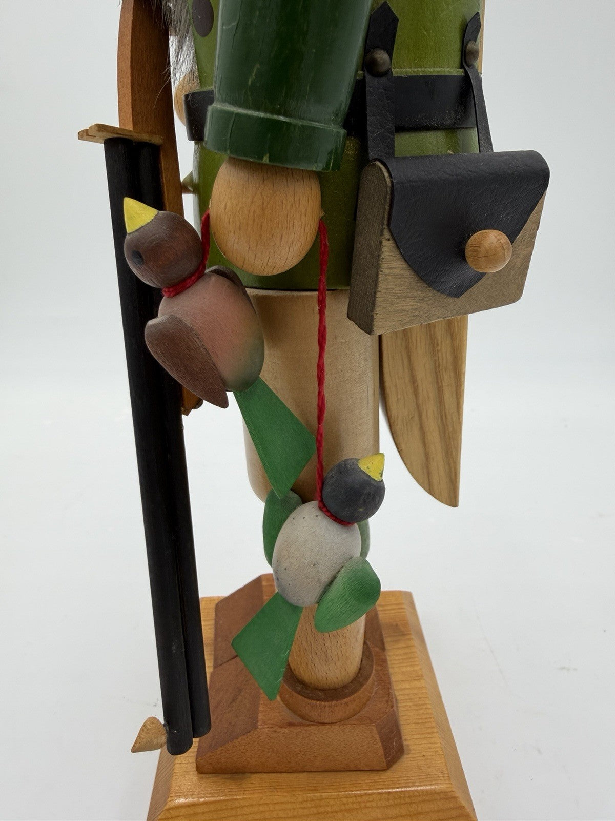 Authentic Steinbach Germany Wooden Bird Hunter 15" Nutcracker Painted Carved