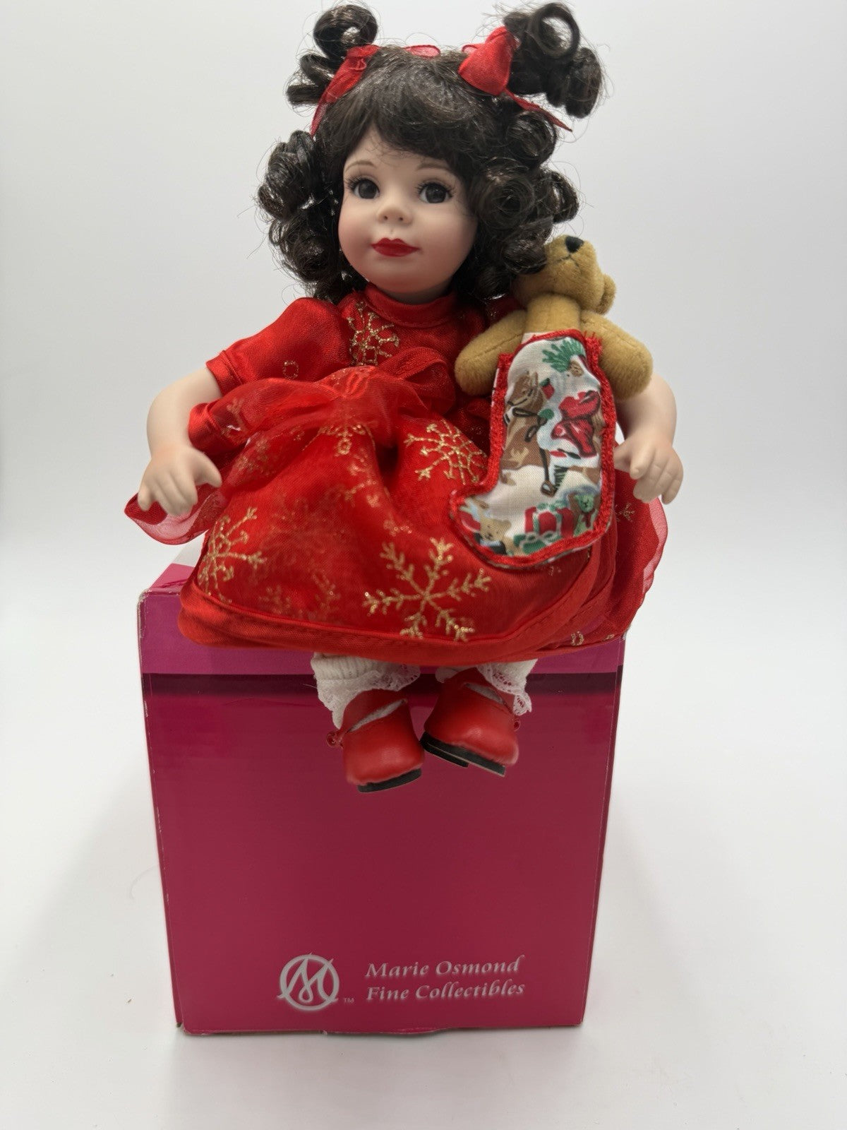 Marie Osmond Fine Collectibles Baby Annette Holiday Tiny Tot  Porcelain Doll