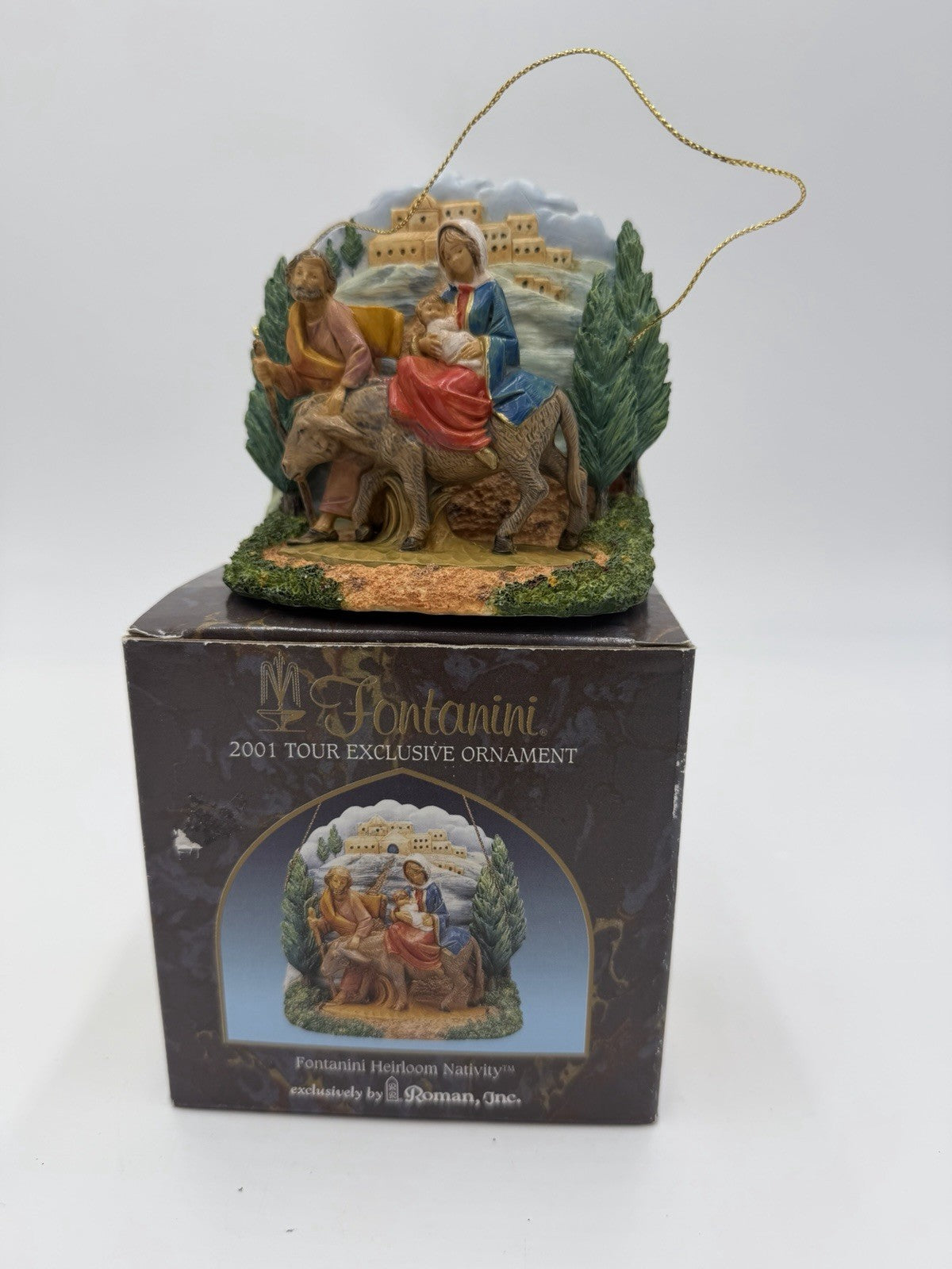 Fontanini Flight Into Egypt 2001 Tour Exclusive Ornament Signed Christmas Vtg