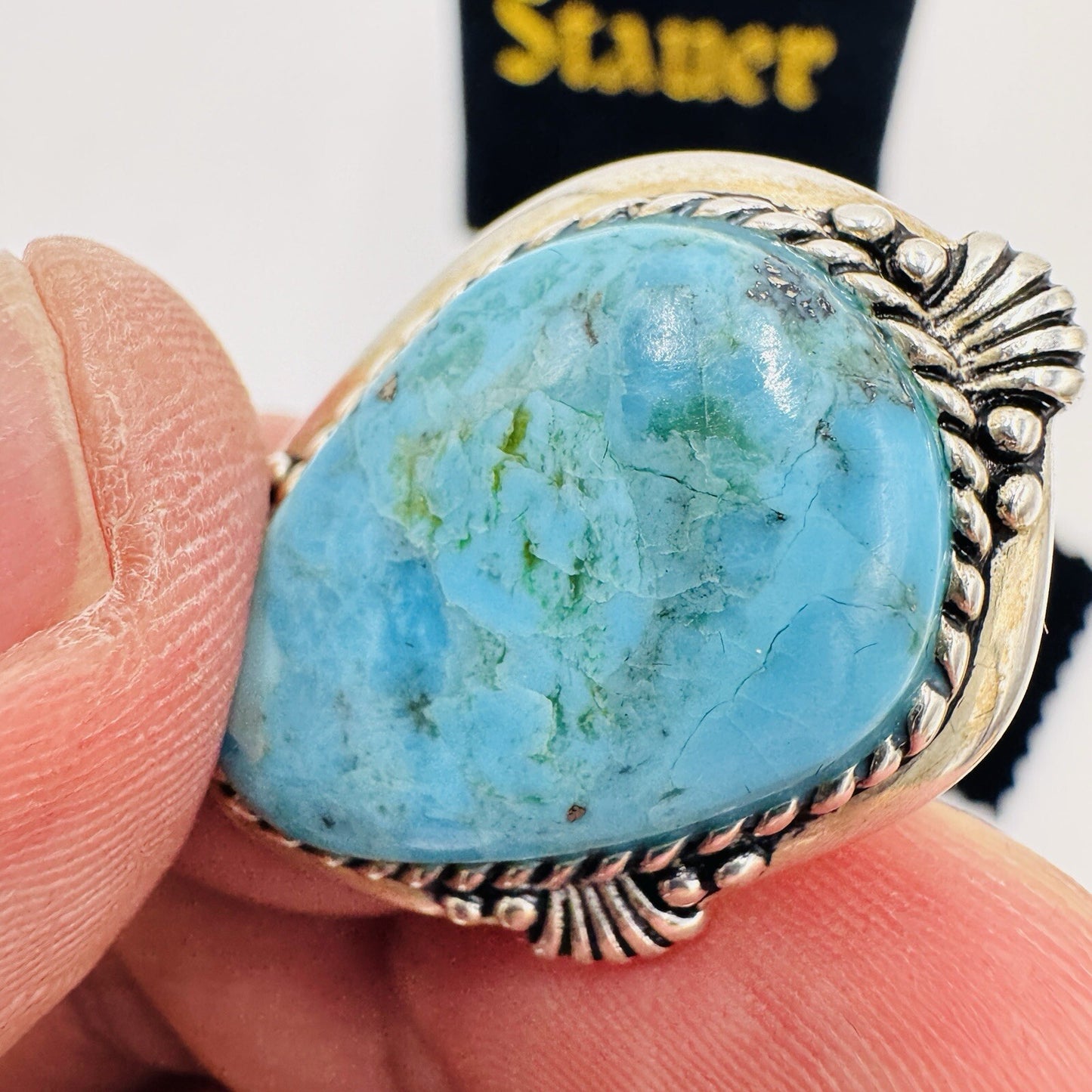 Stauer Sedona Turquoise Sterling Silver Women Ring Size 7 Arizona