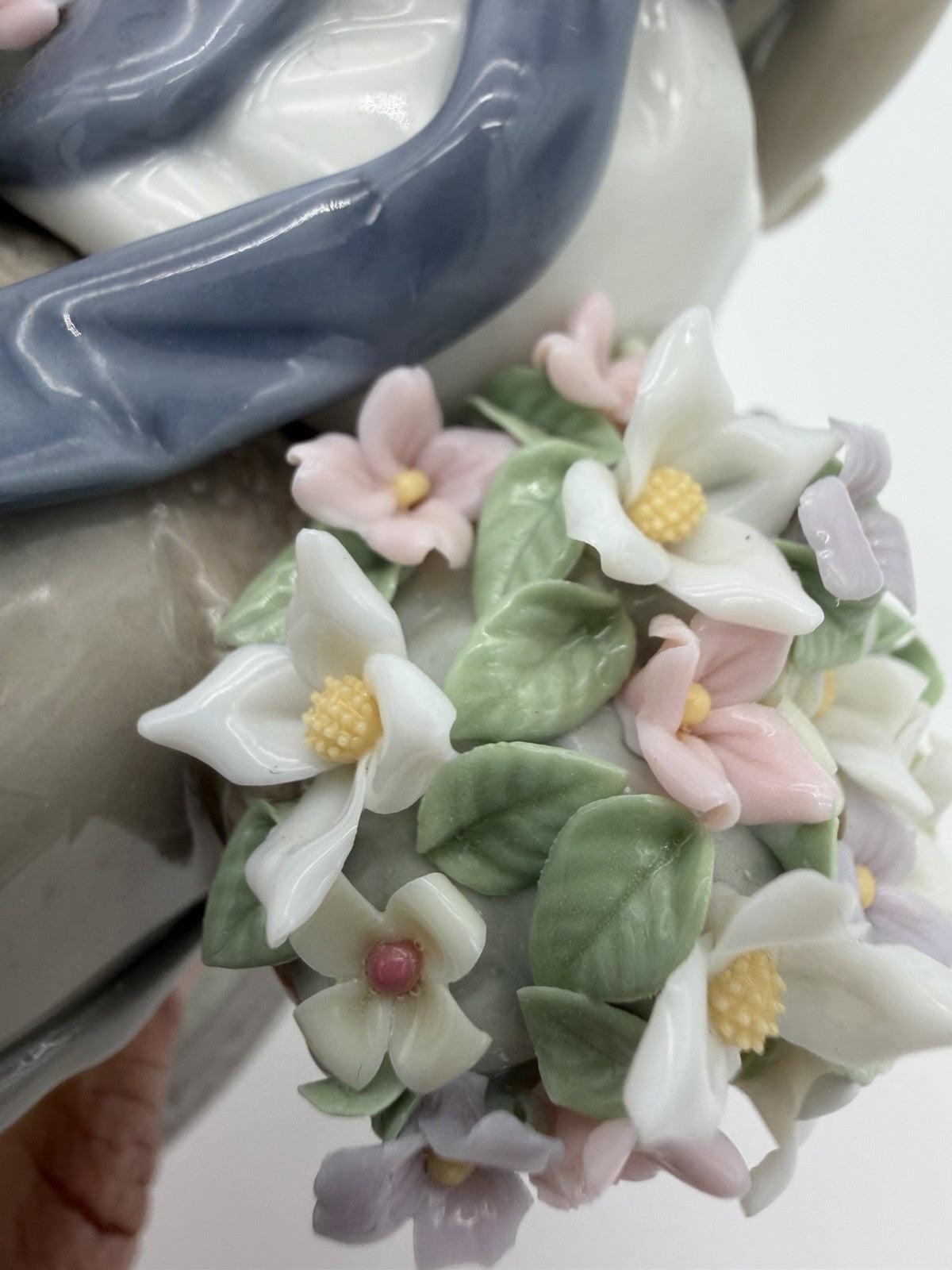 LLADRO Spain Porcelain Look At Me Girl On Donkey Figurine (missing Flowers)