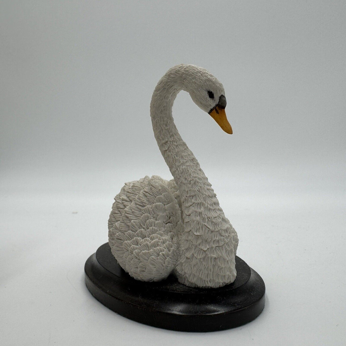 Country Artists For The Discerning Swan Mini Figurine Wood Base Painted England