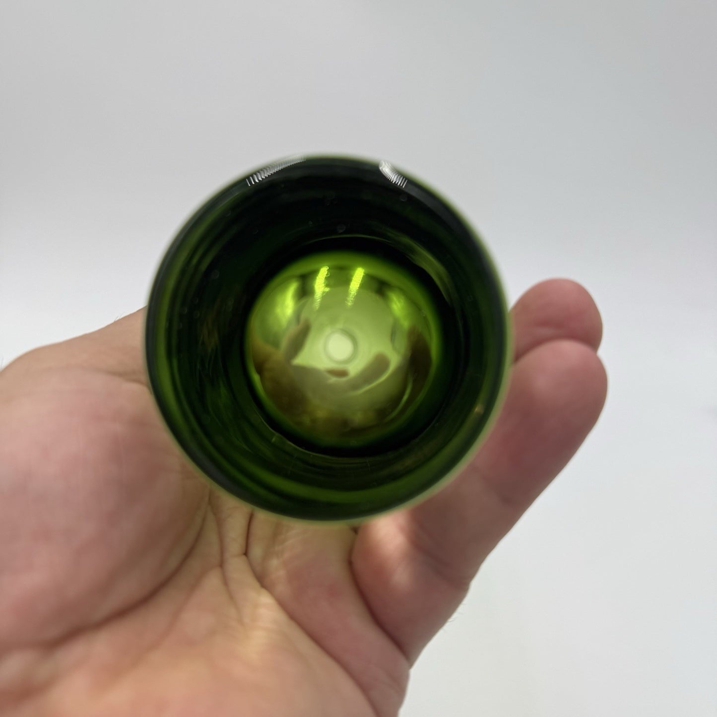 MCM SWEDISH ASEDA ART GLASS Green BO BORGSTROM GLASBRUK Bamboo VASE 9in