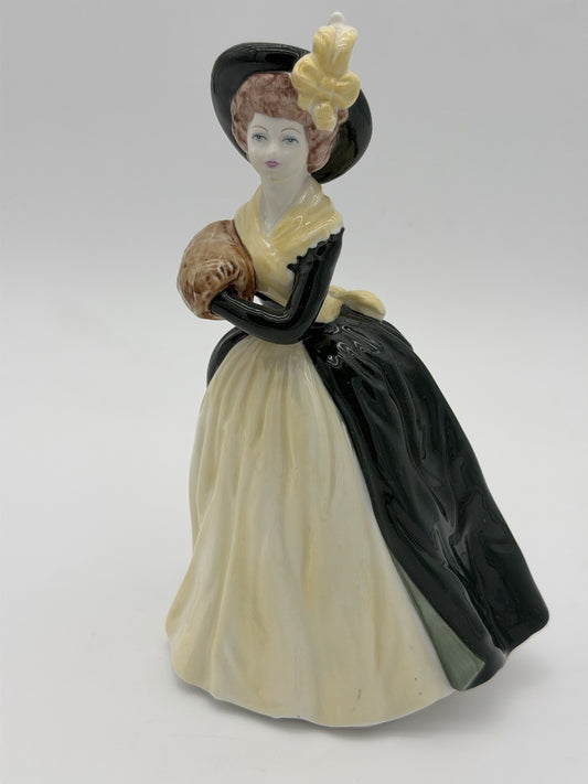Rare COALPORT Porcelain England Ladies of Fashion Vanessa Painted Figurine 8.5”
