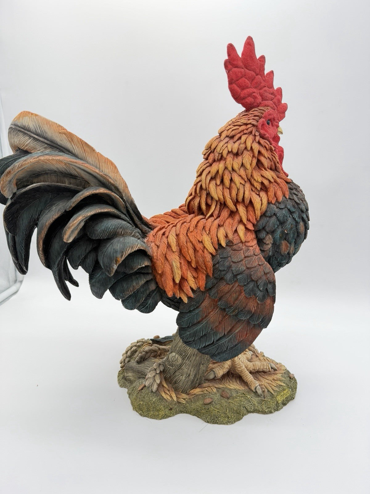 Huge Country Artists England Hand Painted Signed Rooster Sculpture 17”H