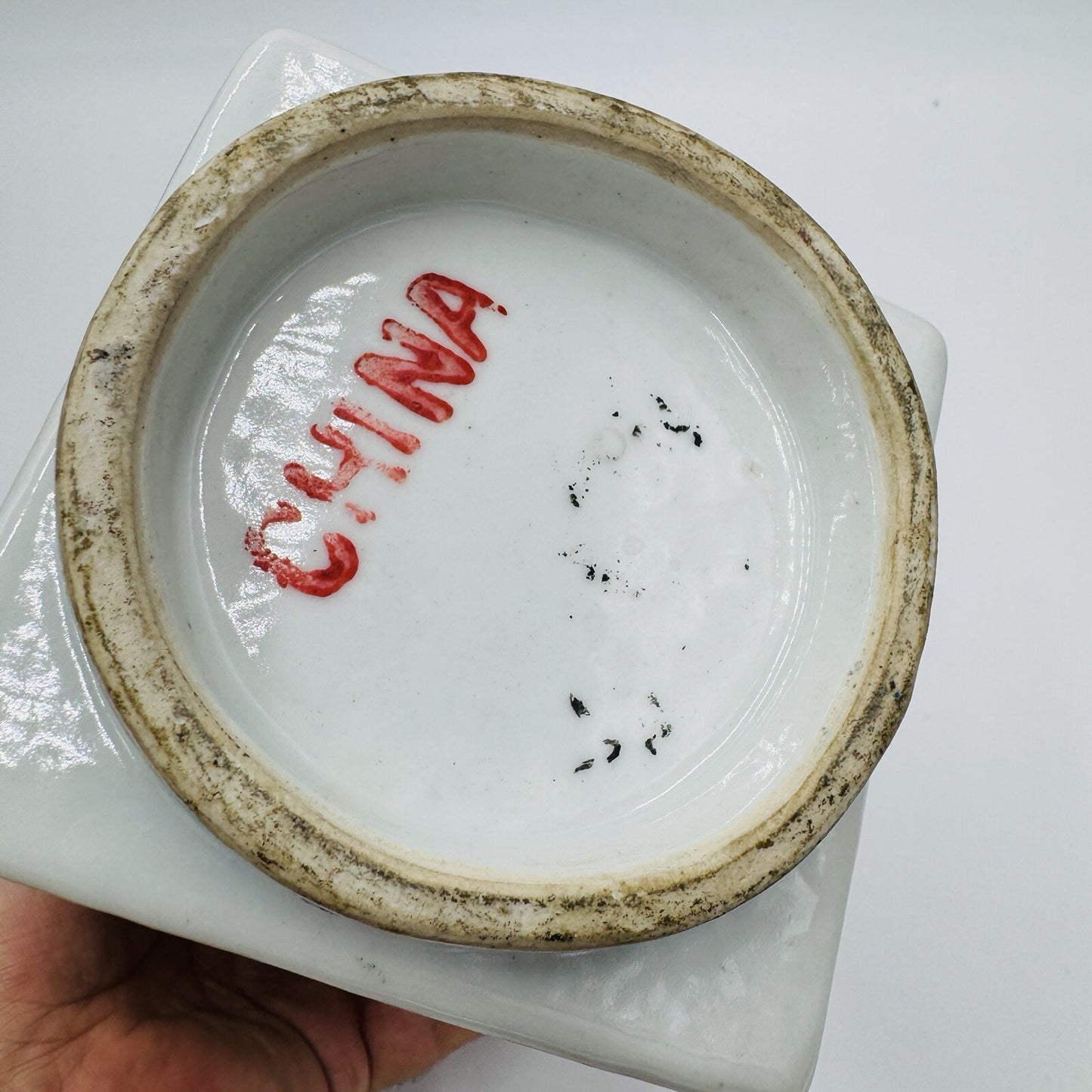 Antique REPUBLIC Chinese Famille Floral porcelain CONG vase CHINA MARK Rare