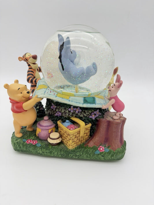 Disney Wonderland Winnie The Pooh Eeyore Musical Snow Globe Rumbly in my Tumble