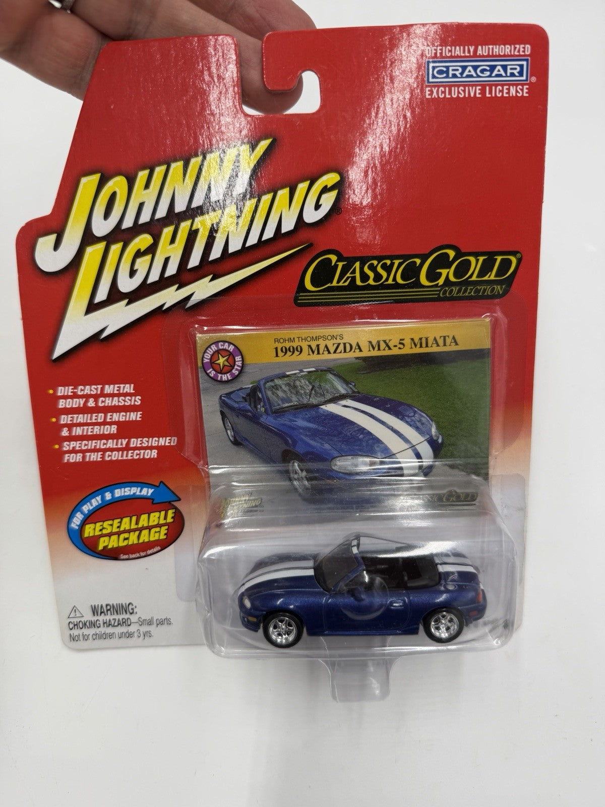 Johnny Lightning Classic Gold Rohm Thompson's 1999 Mazda MX-5 Miata Sealed