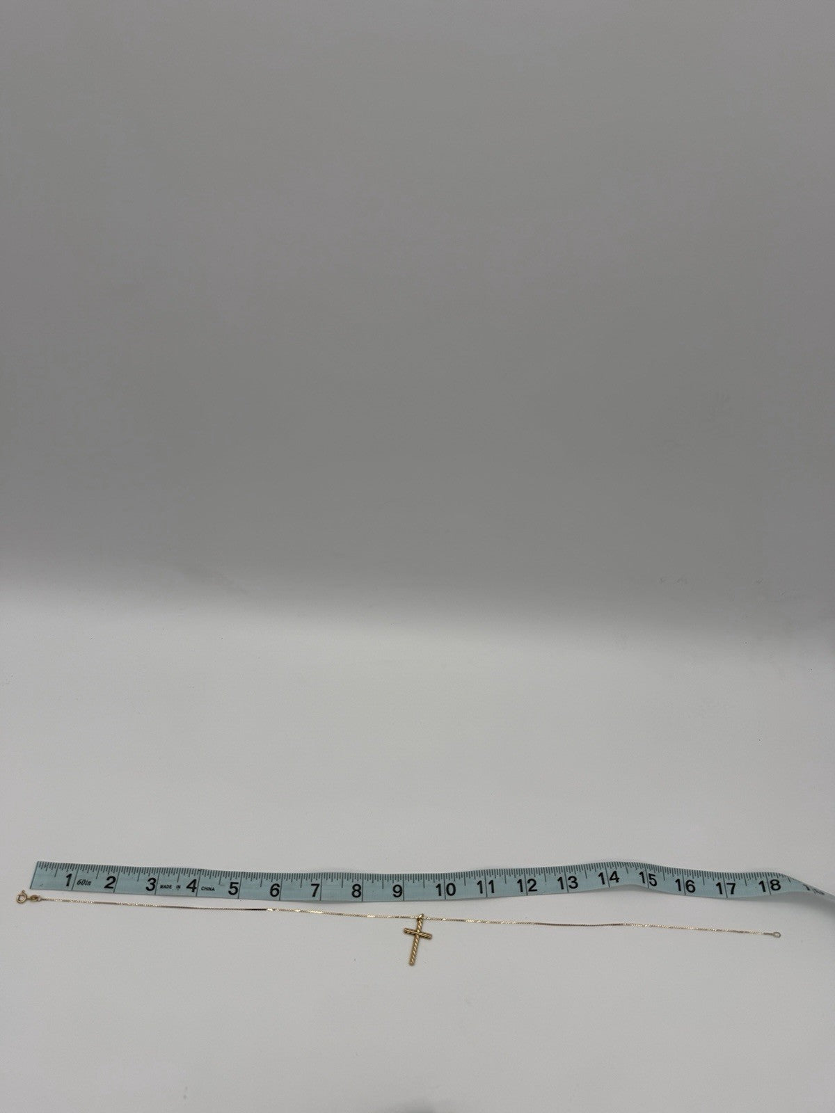 14K Yellow GOLD 2.4g Necklace Double Flat Serpentine Chain 10k Gold Cross 18”