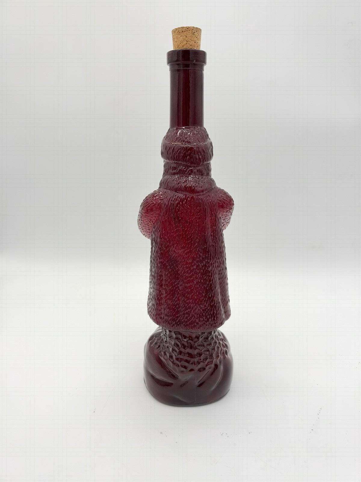 Vintage Belsnickel Ruby Red Art Glass Santa Claus Decanter Bottle Christmas 12”