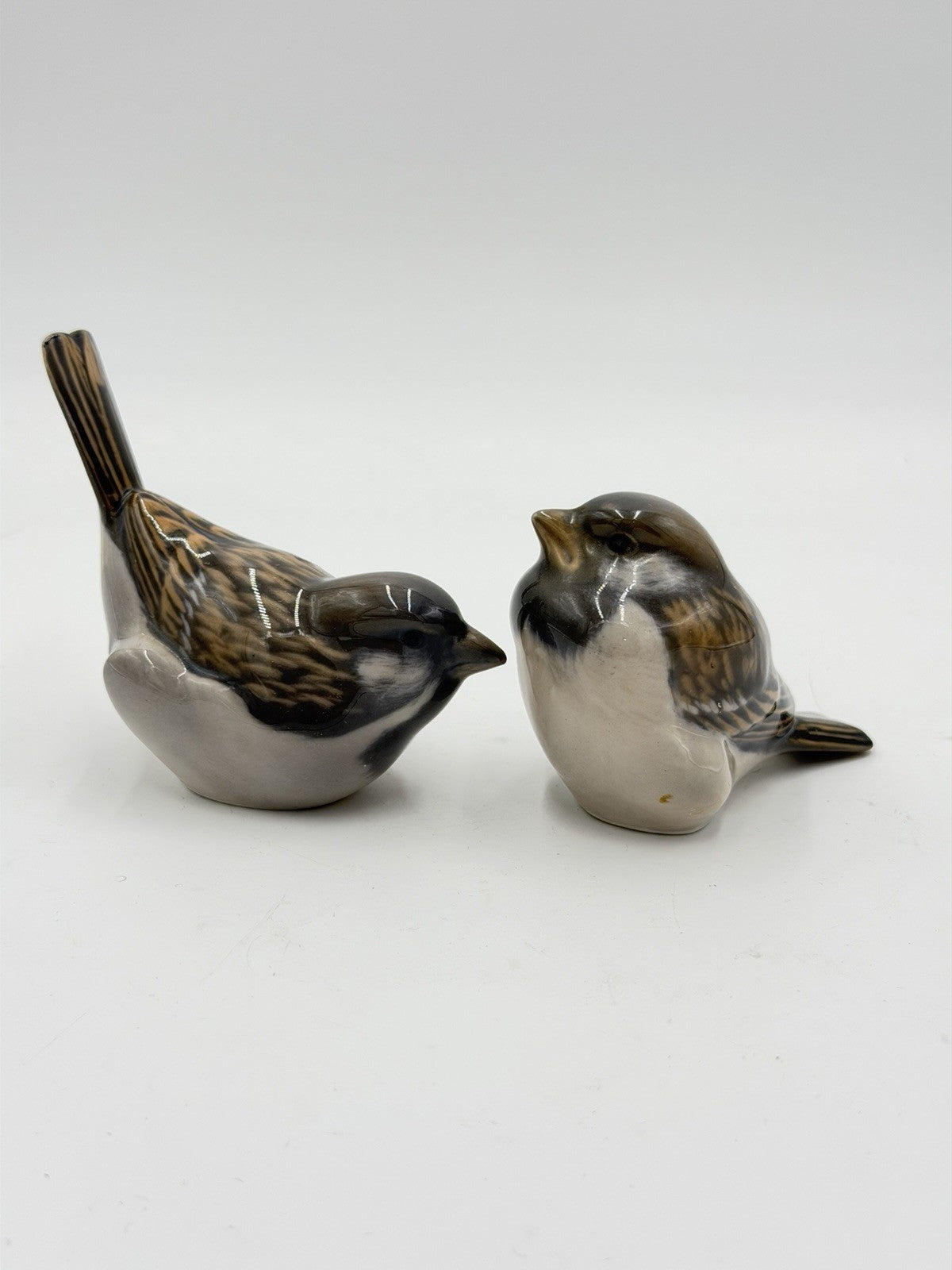 Royal Copenhagen Porcelain Sparrow Birds #1081 & #1519 Figurines Denmark Vintage