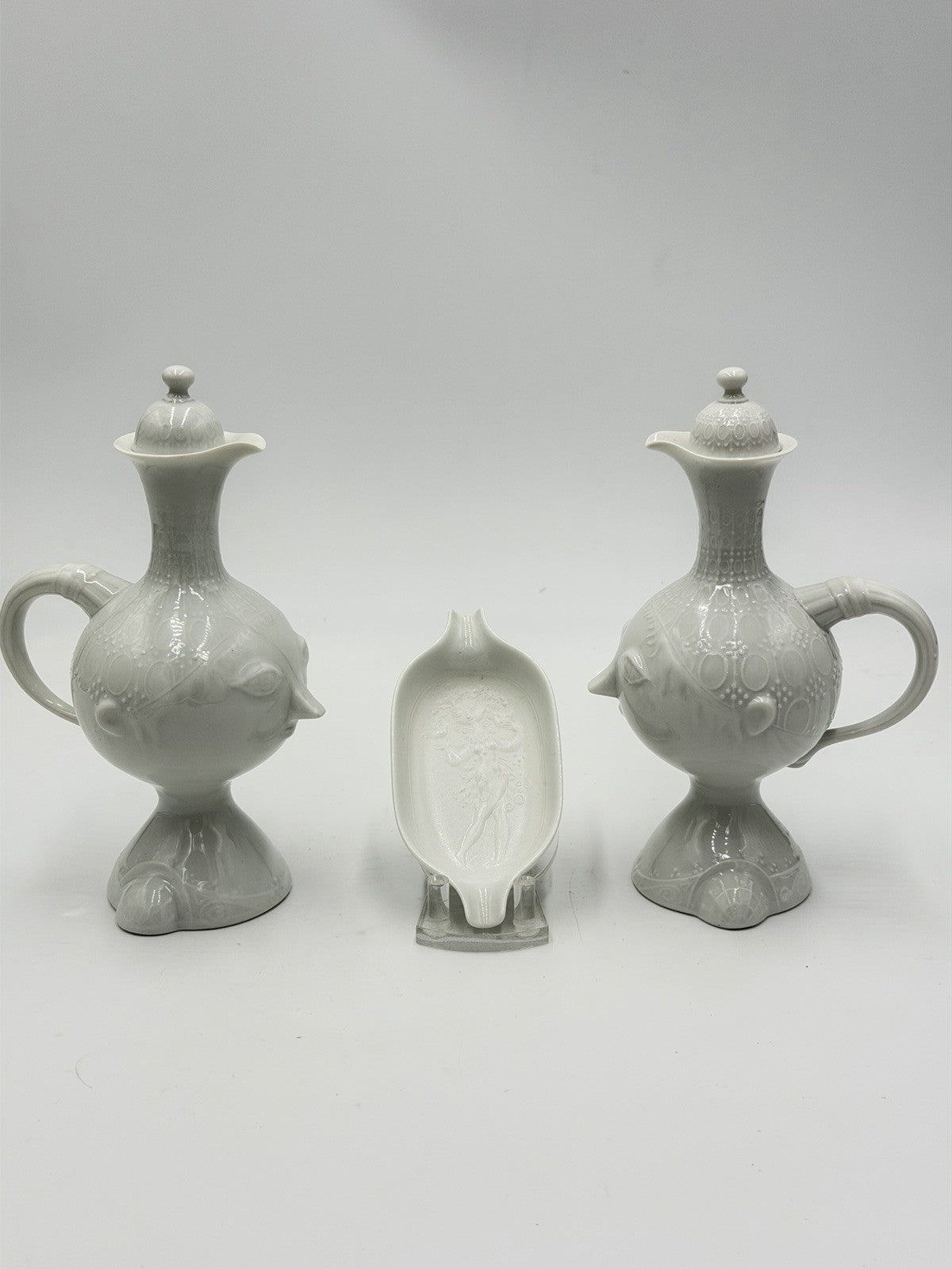 Rosenthal Bjorn Wiinblad Studio Line Romanze Face Head Cruets Porcelain & Tray