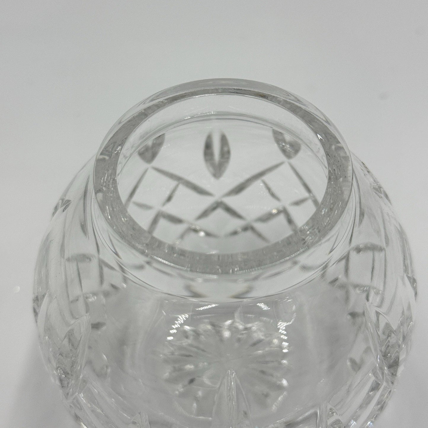 Vintage Waterford Crystal Lismore Honey Pot With Lid Clear 5in Ireland Gothic