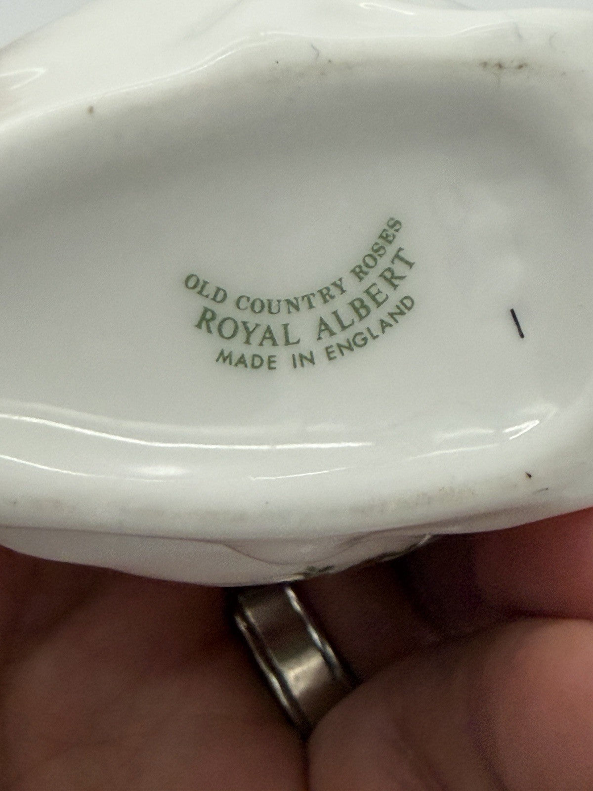 Royal Albert Old Country Roses Porcelain English  Swan Trinket Dish Figurine 2.5