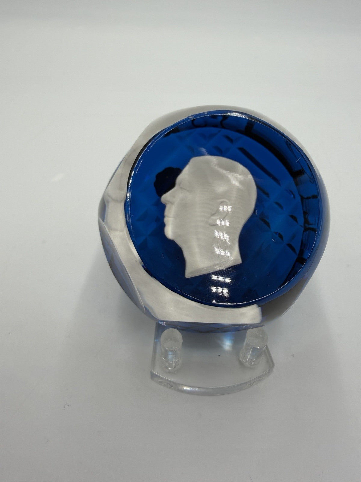 D'ALBRET France  Crystal Blue Faceted SULPHIDE Cameo KING GUSTAV Sweden