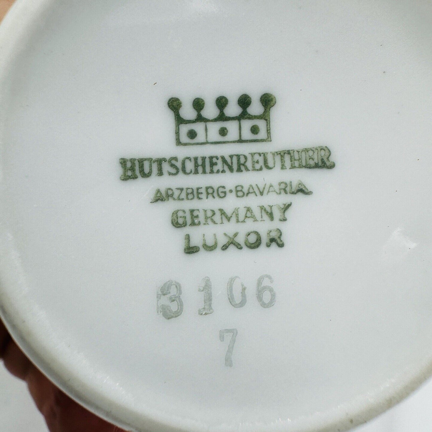 Rare Hutschenreuter Luxor Germany Porcelain 3106 Creamer & Sugar White Gold Trim