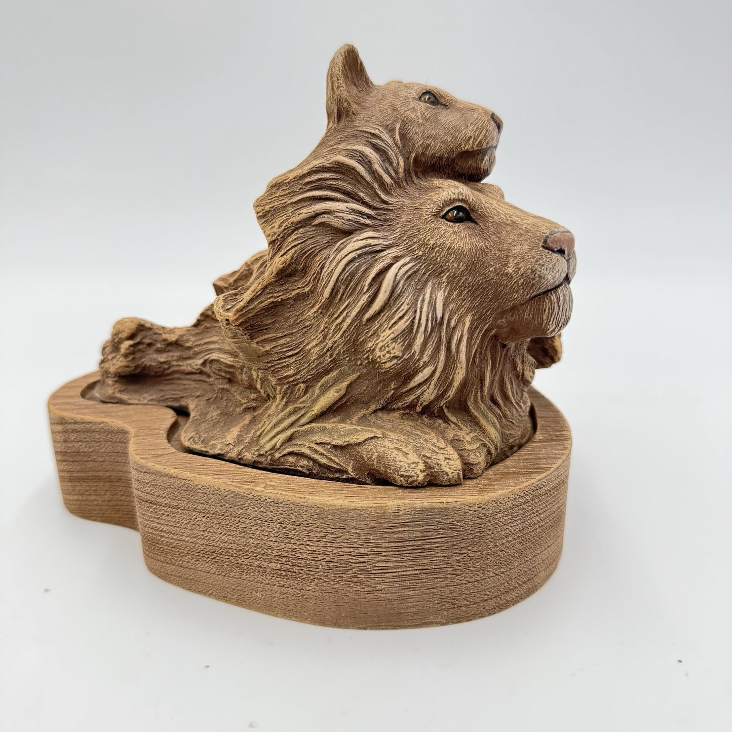 RICK CAIN Pride Limited Edition 630/2000 Sculpture Signed Trinket Box Lions
