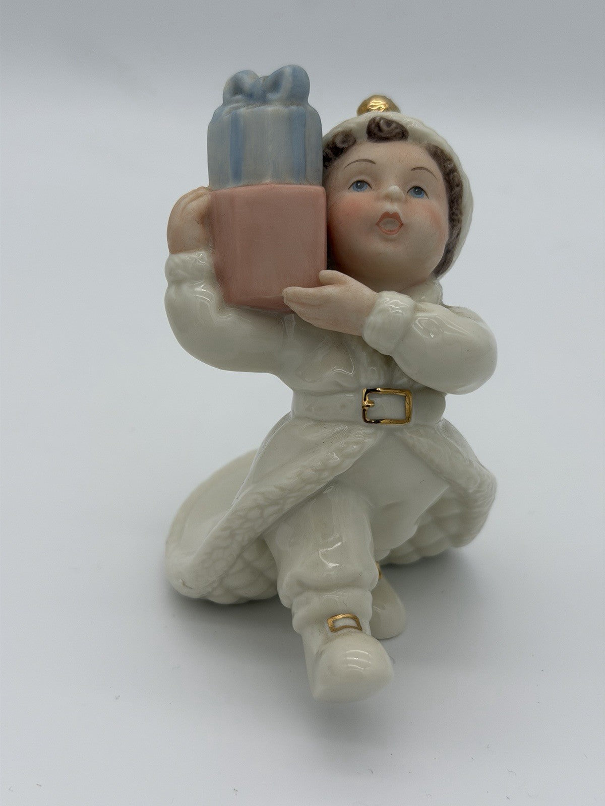 Lenox Porcelain USA Finishing Touches LOADING THE SLEIGH Figurine 5” Vtg