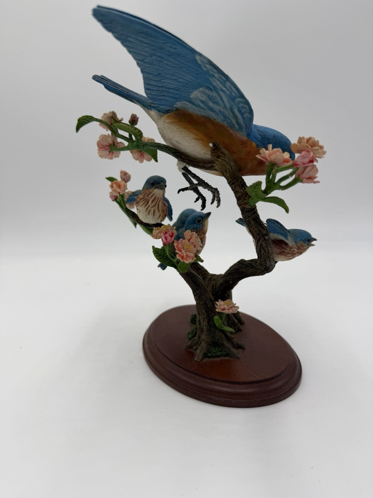 Danbury Mint First Flight Bluebird Family Figurine By Bob Guge Birds 8”H