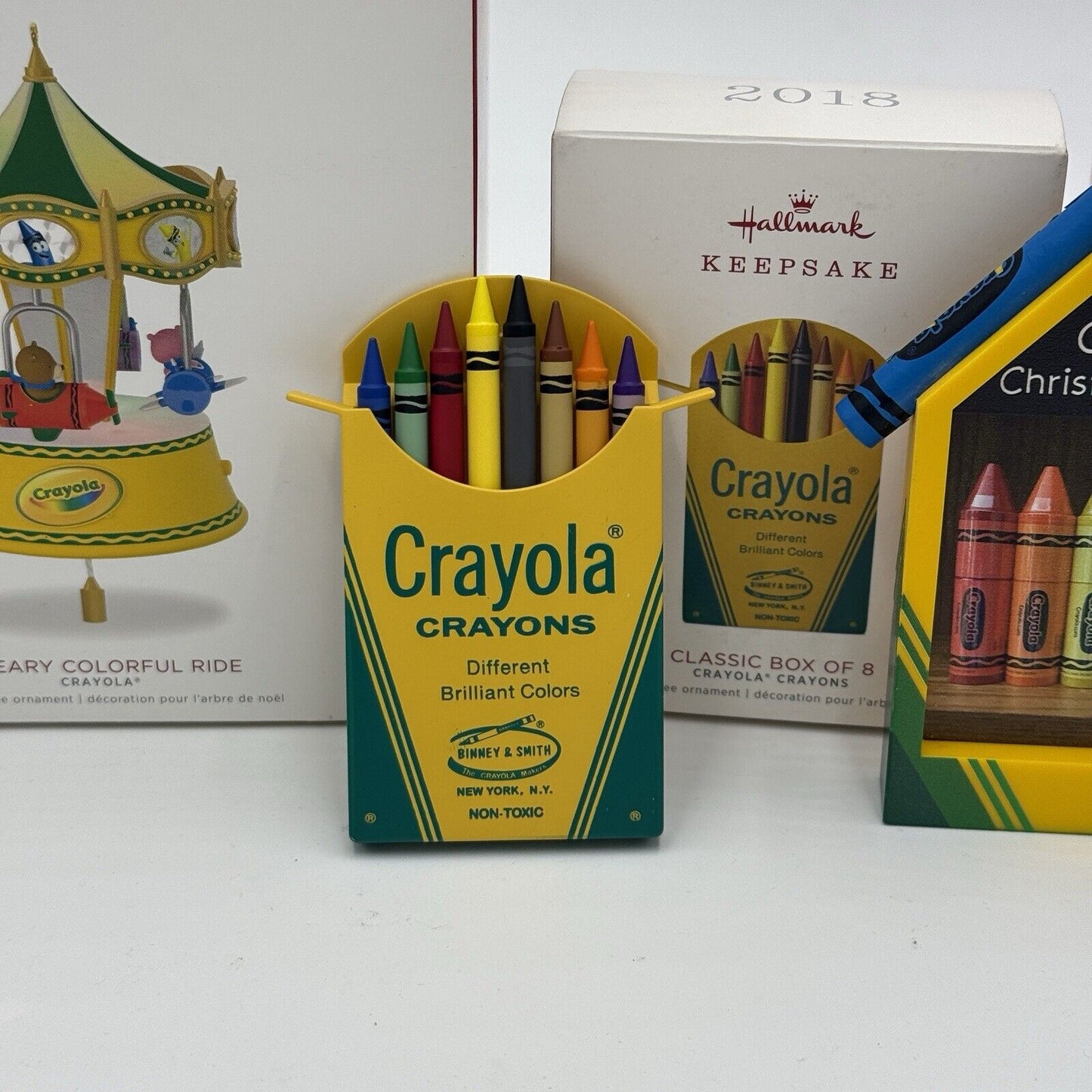 Hallmark Keepsake Crayola Crayons Christmas Ornaments Set 4 PCs 2013,2018,2022