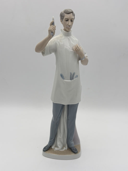 Lladro Spain Porcelain Dentist Large 14” White Painted Glossy Sculpture Figurine