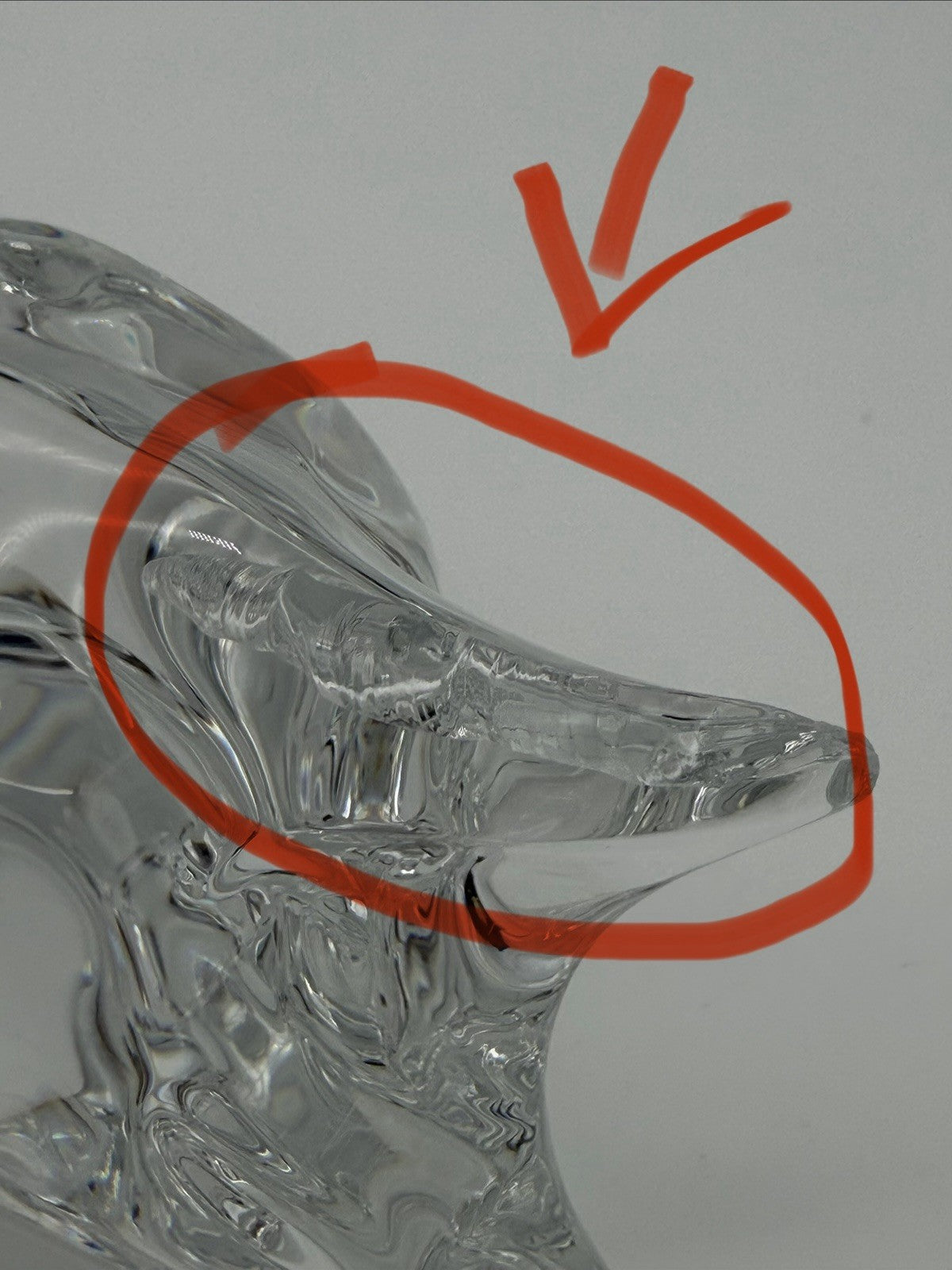 Baccarat France Crystal Clear Dog Labrador Retriever Figurine (Flawed)