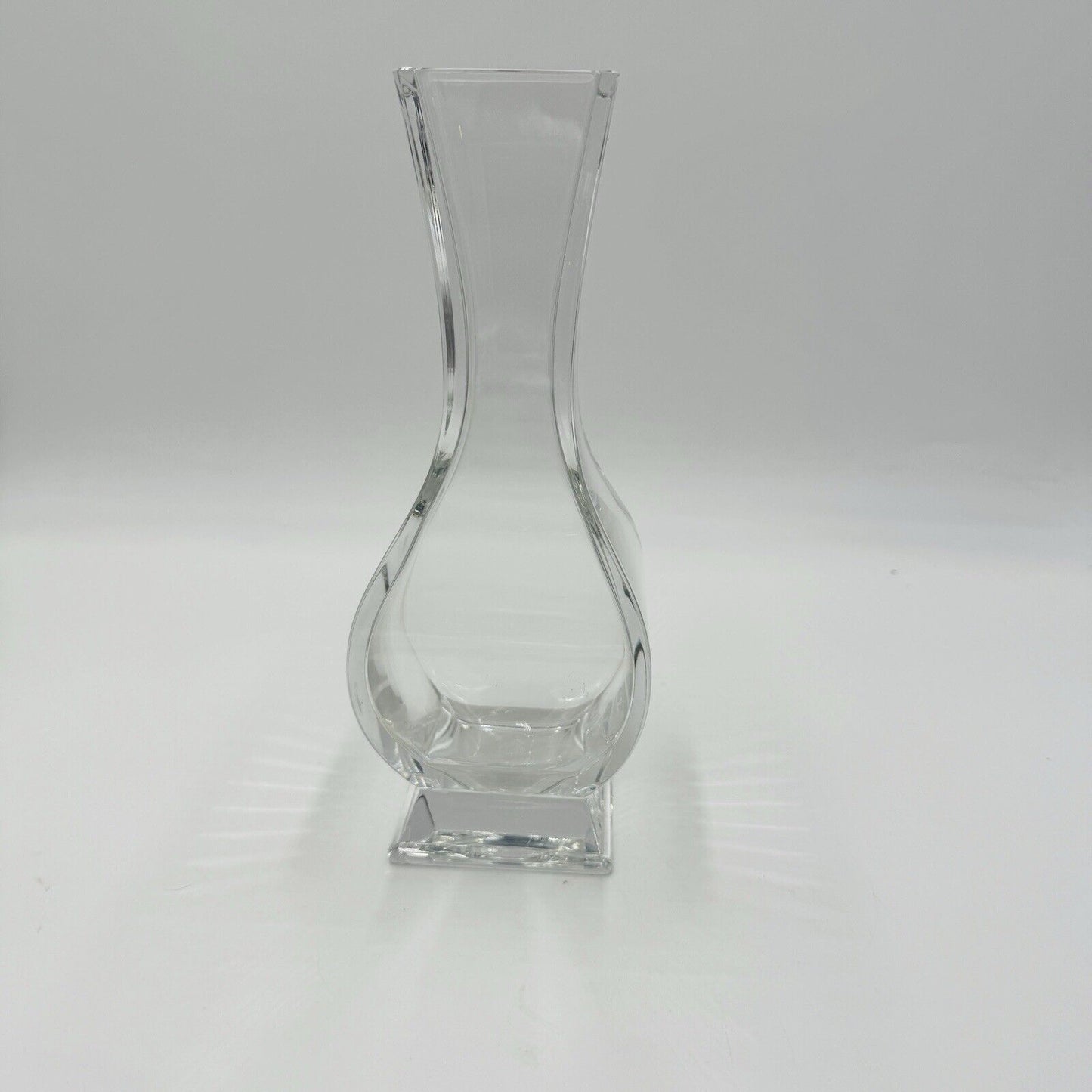 Baccarat Crystal France Lotus Vase For Tiffany & Co 10” Vintage Geometric Square