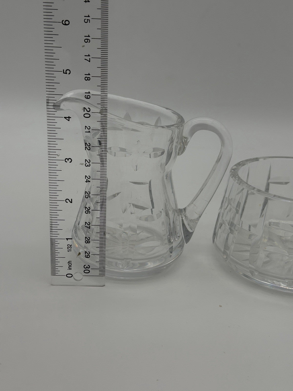 Waterford Crystal Tralee Cream & Sugar Bowl Cut Ireland Signed Set 2 PCs