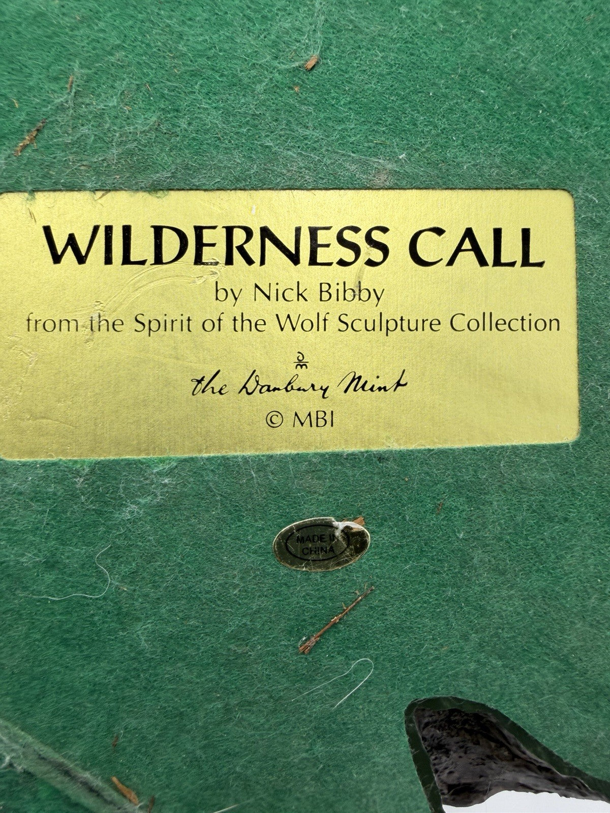 Danbury Mint Spirit of the Wolf Sculpture Collections Wilderness Call NICK BIBBY