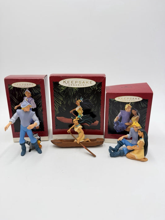 Hallmark Keepsake Disney Pocahontas Collection Christmas Ornaments Set 3 PCs Vtg