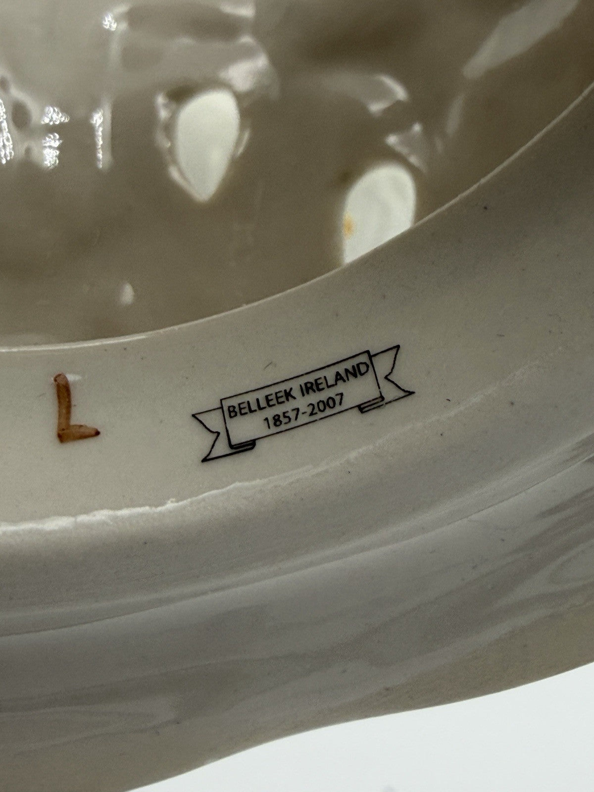 Belleek Ireland porcelain summer butterfly pierced votive lamp 13th Anniversary