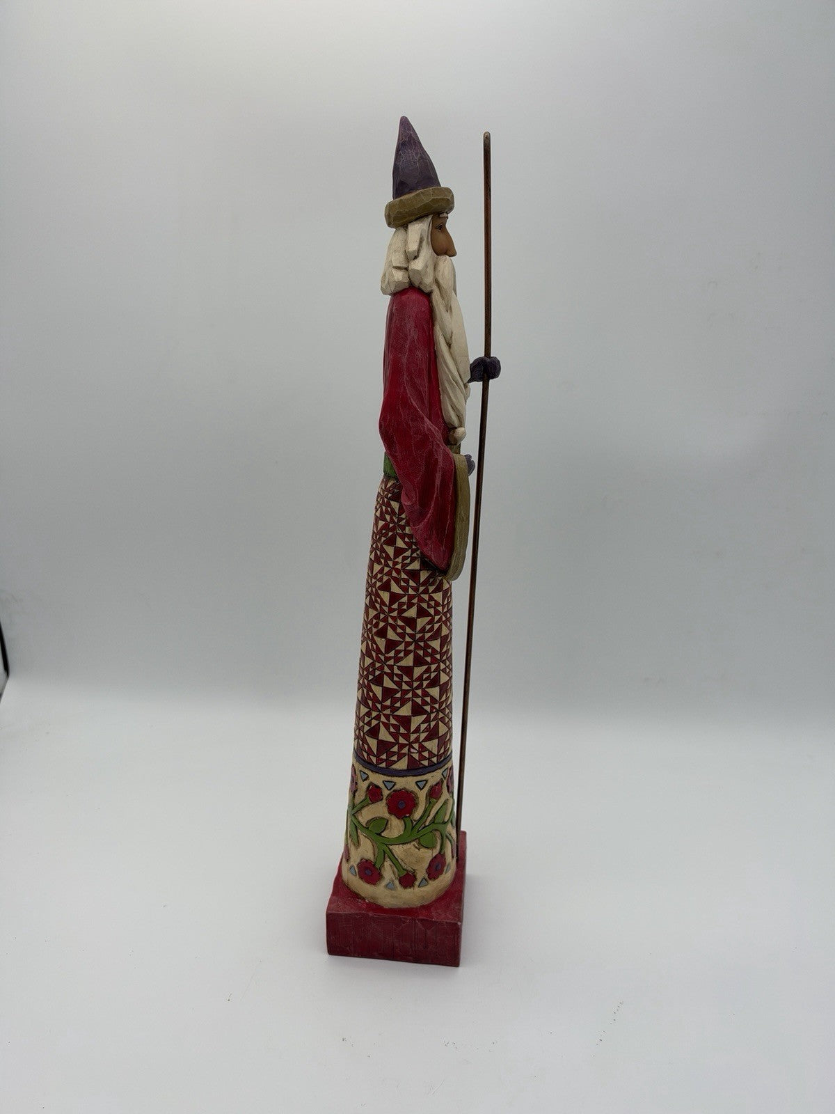 Jim Shore Heartwood Creek Gathering Joy 18”H Pencil Santa Cane 2004 Figurine