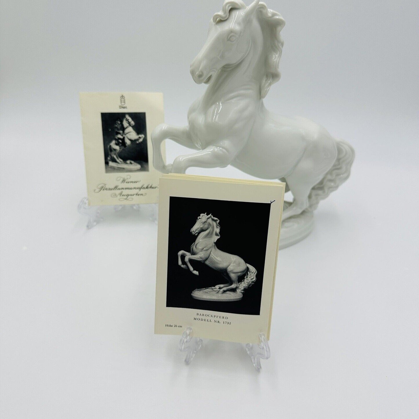 Wien Augarten Horse Porcelain Figurine Vienna Austria 1932 COA Porzellan White