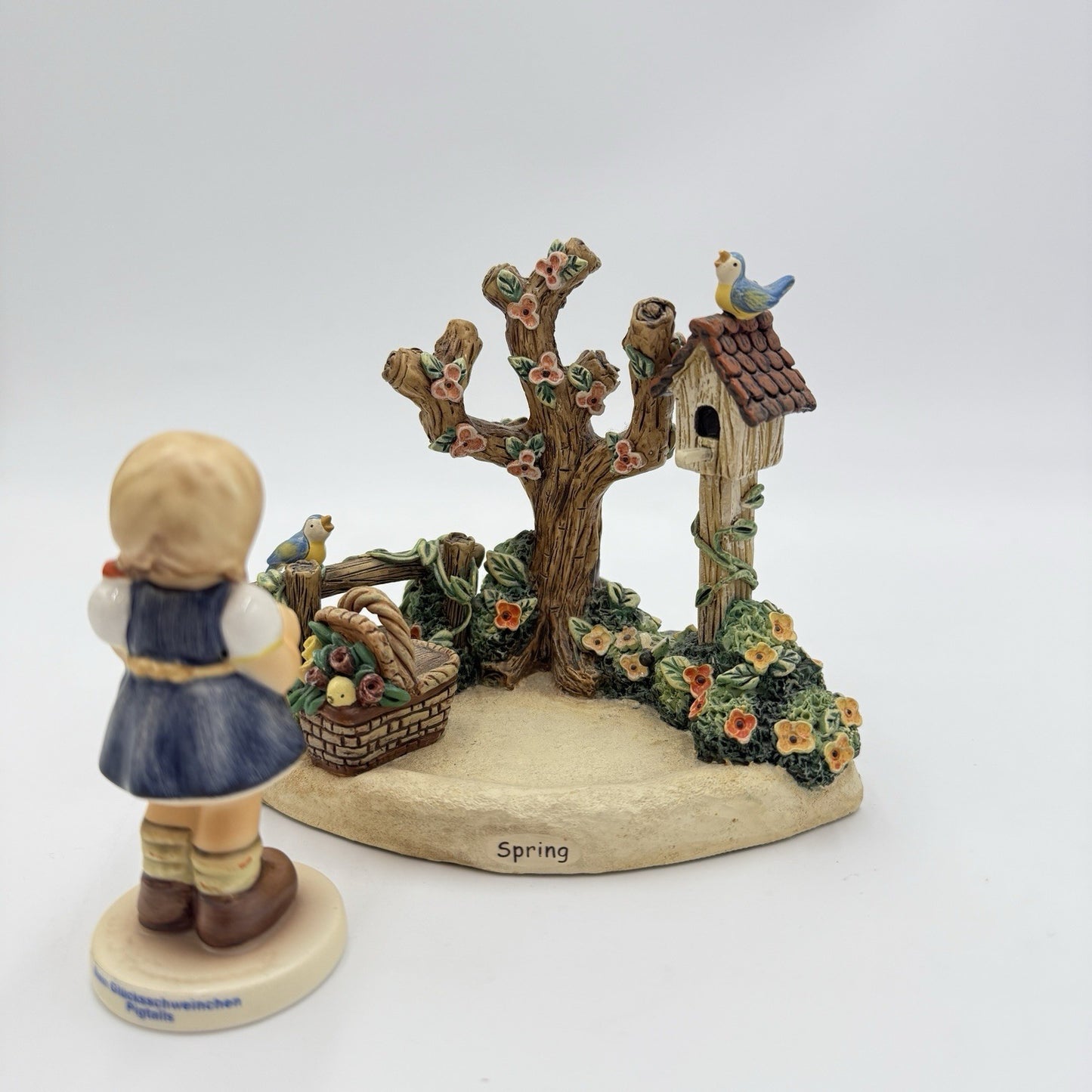 Goebel Springtime Splendor #115-D Hummel Figurine Girl pig 5in Germany Porcelain