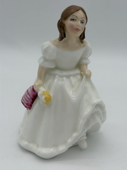 Royal Doulton Porcelain Lynsey White Dress w/Doll HN 3043 P. Parsons Figurine