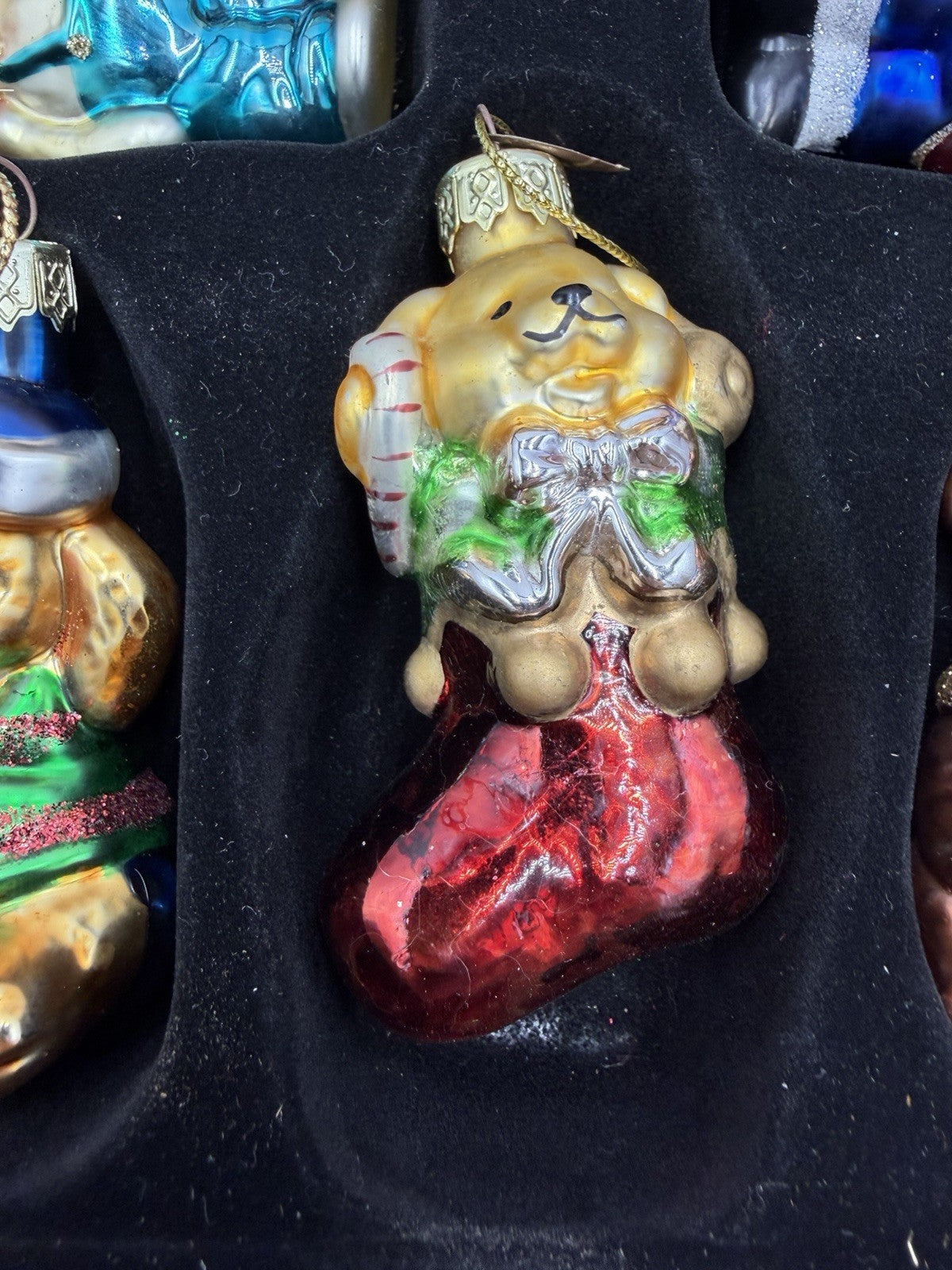 Vtg Thomas Pacconi Classics 2002 Teddy Bear Christmas Ornament Set 11 Wood Crate