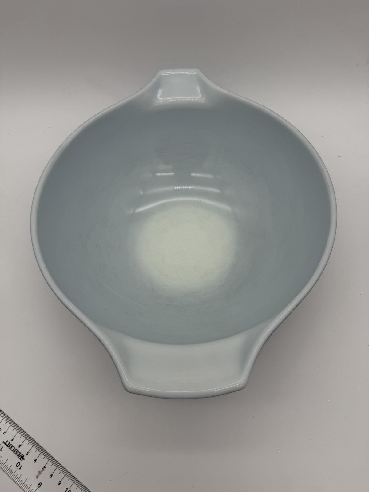 Vintage 4-Qt Pyrex Cinderella Nesting Bowl Colonial Mist Daisy Blue White #444