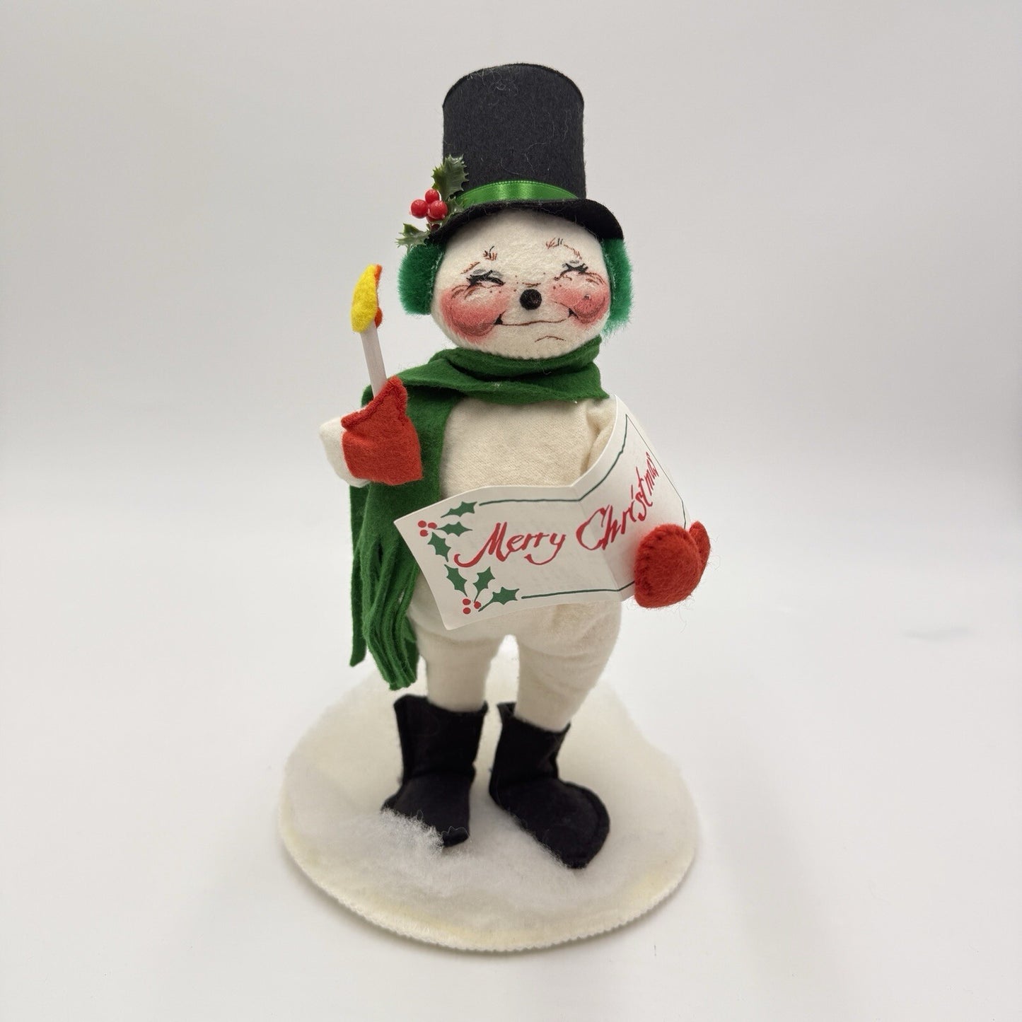 Annalee Dolls Christmas Snowman Caroler Vintage Figurine 9in