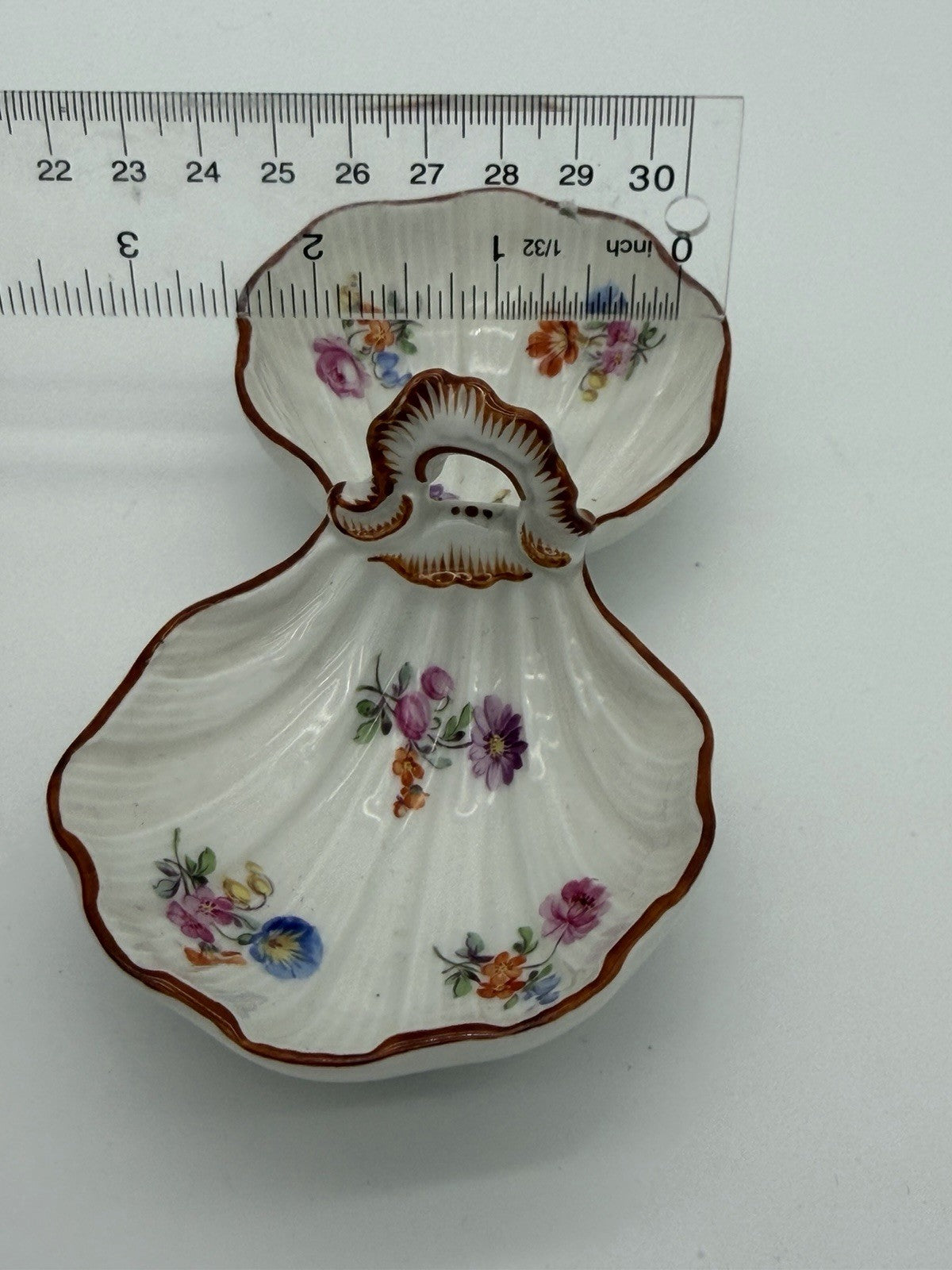 Antique Meissen porcelain double sided dish /tray floral painted 18th century