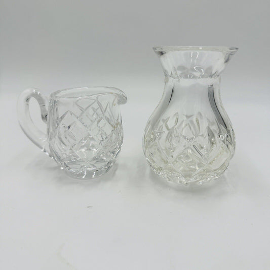 Waterford Crystal Posy Bulb Vase and Mini Pitcher 4in and 3in Set