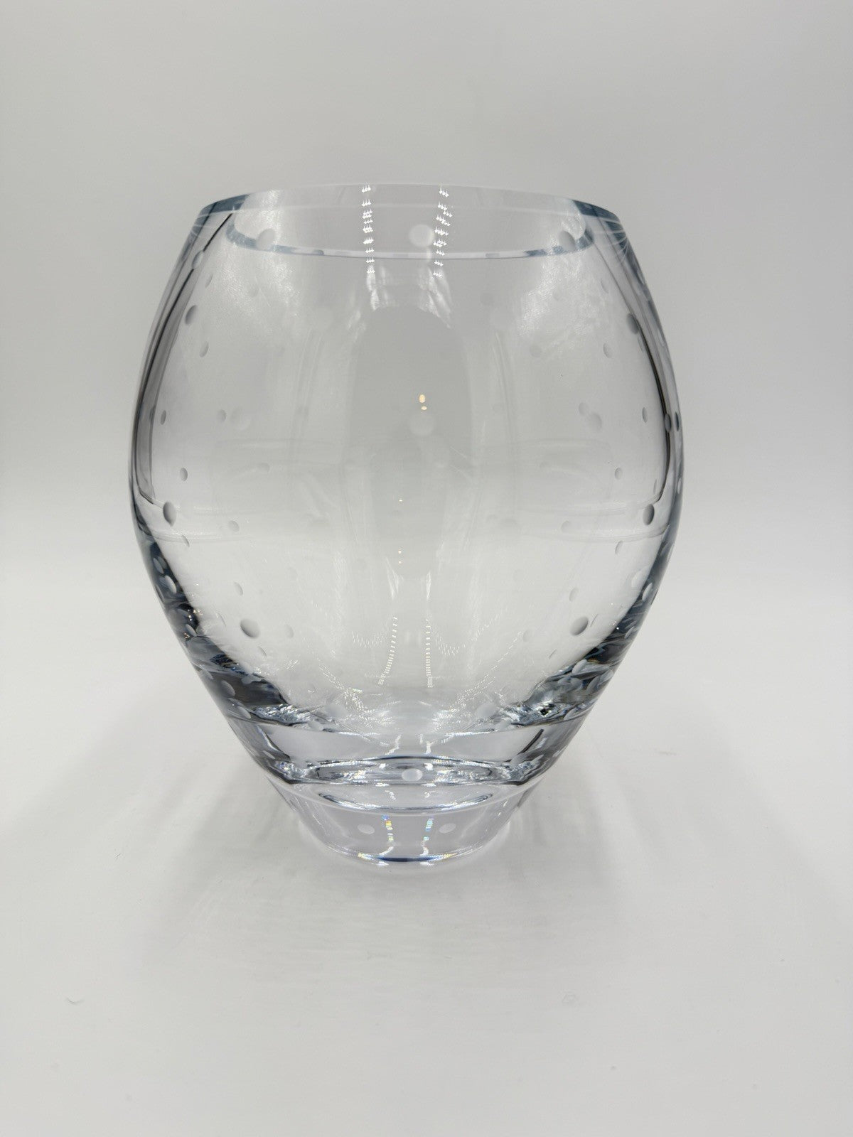 Kate Spade Lenox Larabee Dot full lead crystal vase etched polka dots 7.5”H