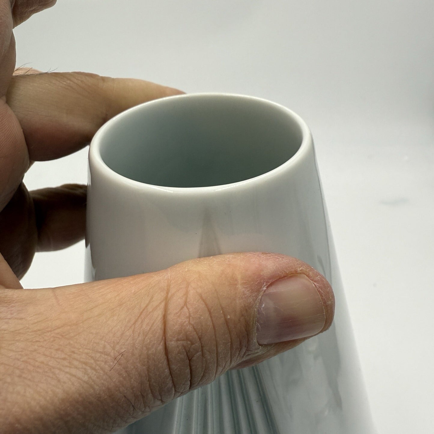 Rosenthal Germany White Geometric Op Art Porcelain Vase Ambrogio Pozzi 5in