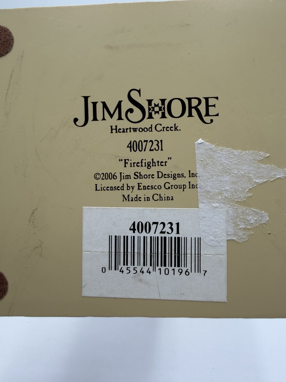 Jim Shore Heartwood Creek Fireman Firefighter w/Dalmatian Dog  2006 Figurine 10”