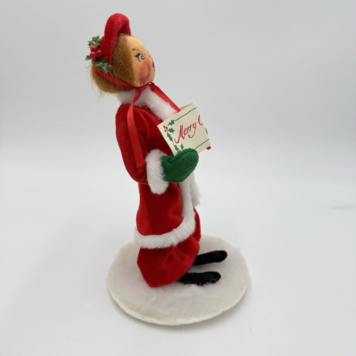 Annalee Doll Christmas Caroler Girl Vintage 1987 Rare Read Felt Fabric 10in