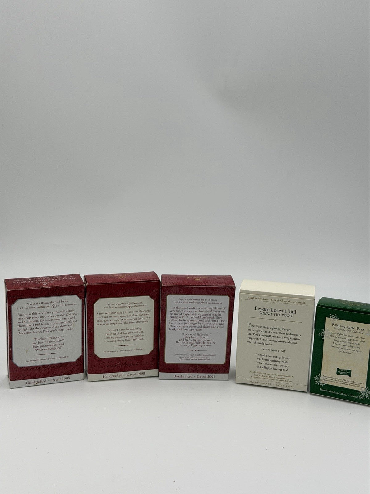 Hallmark Disney Winnie The Pooh Collector Series Mini Books Ornaments  6 Pcs