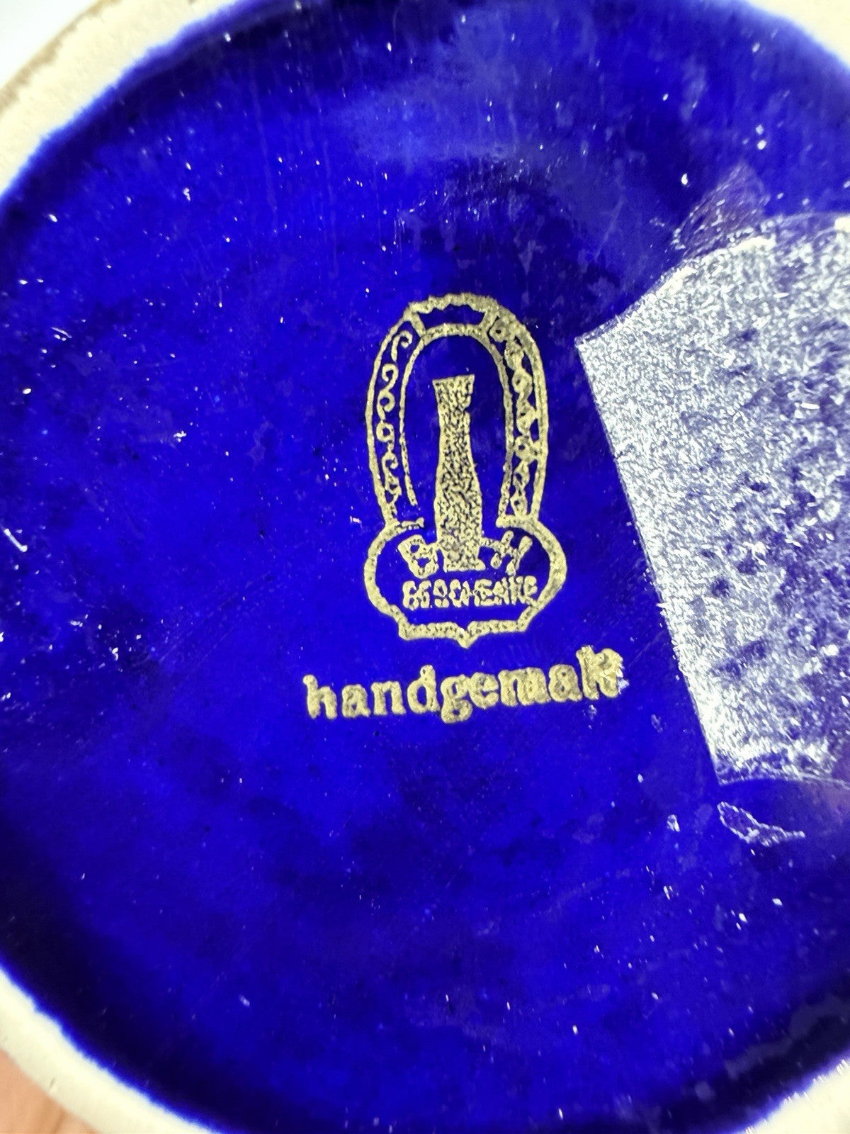 Antique Ges Gesch Geschenke Germany Cobalt Blue Gold Flowers 5”H Porcelain